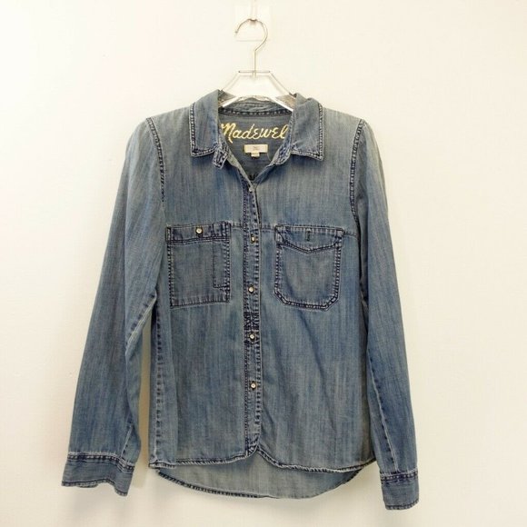 Madewell Jackets & Blazers - MADEWELL Women's Blue Denim Shirt SMALL Cotton Button Up Blouse Formal Casual